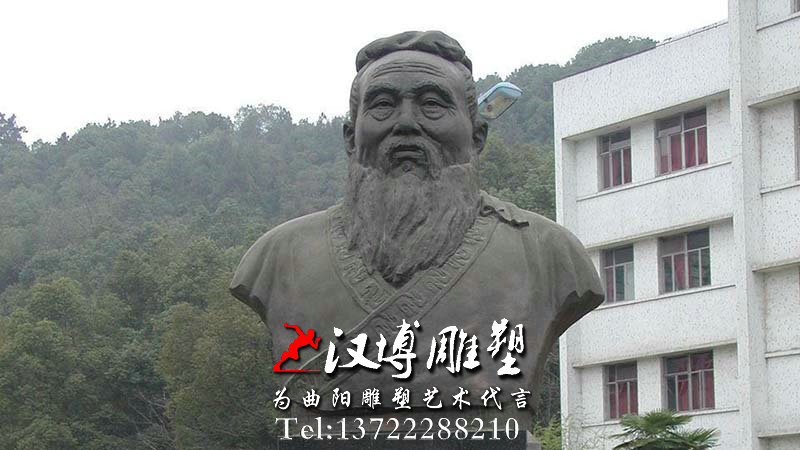 半身像铜雕,孔子人物雕像,古代名人雕塑,园林景观铜雕