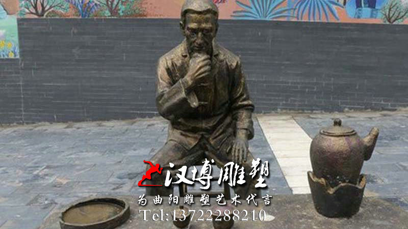 玻璃钢铜雕,人物雕塑,民俗茶文化雕像