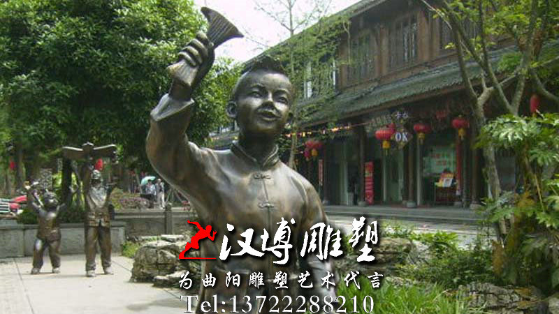 放风筝雕塑,民俗文化雕像,玻璃钢铜雕