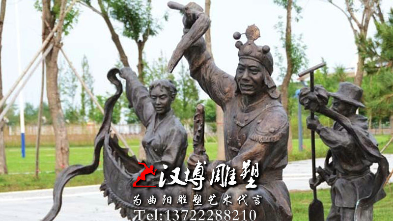 扭秧歌人物雕塑,玻璃钢铸铜,广场景观雕塑